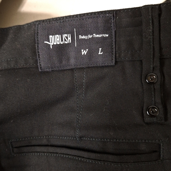 Publish Black Cargo Streetwear Athleisure Utilitarian Denim Jogger Pant Size 30 - Picture 8 of 11